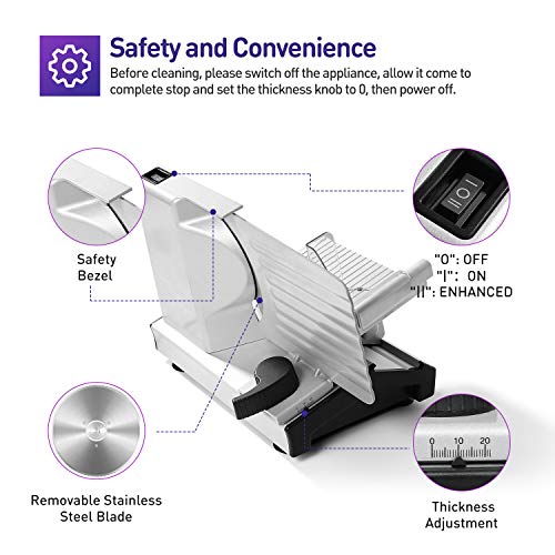 CUSIMAX Meat Slicer, Electric Deli Food Slicer with 7.5” Removable