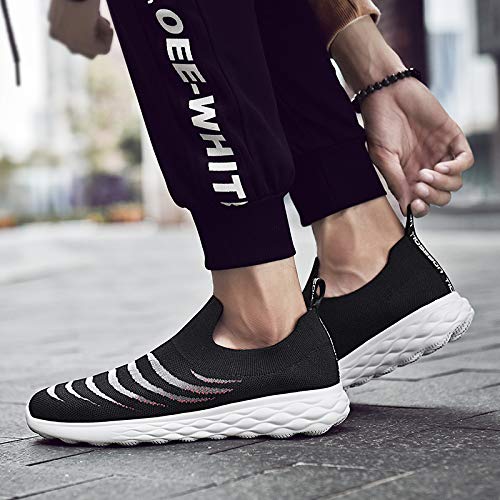 Dreamparis Men\'s Walking Shoes - Casual Slip on Sneakers Black 43