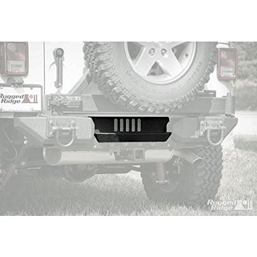 Rugged Ridge 11547.10 XHD Textured Black Aluminum Rear Bumper Pod with Center Step
