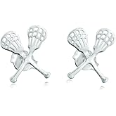 ChalkTalkSPORTS Mini Girls Lacrosse Stick Earrings - Lacrosse Jewelry - Sterling Silver