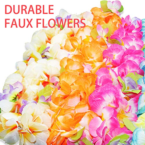 BOSHENG Hawaiian Leis Thickened Dance Garland Flower Leis for Party Favor Hula Hawaiian Dance,Tropical Hawaiian Luau Leis 4 Count