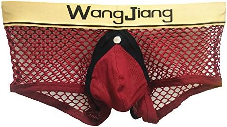 ANUN Men's Hollow Out Boxer Brief Buckled Pouch Underwear