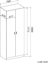 ELEGANT White High Gloss Wardrobe with Mirror - Modern Bedroom Furniture view 3