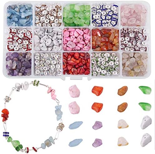 Colle Gemstone Beads Crushed Irregular Chips Beads and Spacer Beads Natural Stone Healing Crystal Loose DIY Beads for Jewelry Making Necklace Bracelet