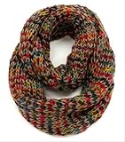 Multi Color Knit Infinity Scarf, Chunky Knit Cowl Infinity Scarf
