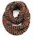 Multi Color Knit Infinity Scarf, Chunky Knit Cowl Infinity Scarf