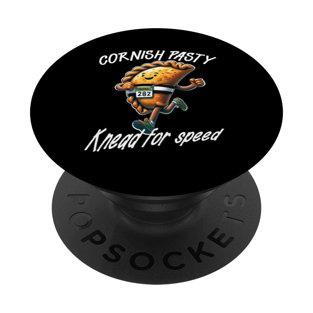 Cornish Pasty s 'Knead for Speed' s Funny Running Pasty PopSockets Swappable PopGrip