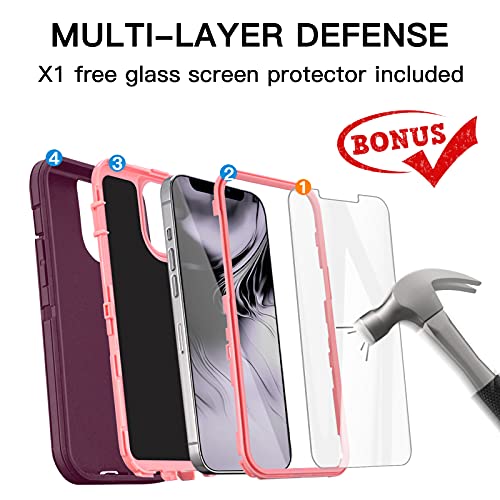 AICase for iPhone 13 Case/iPhone 14 Case with Glass Screen Protector