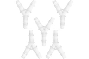 INFINAUTO Automotive Vacuum Tubing Connector, 1/4" Car Y Shaped 3 Way Vacuum Line Fittings Plastic Translucent, 5 Pcs