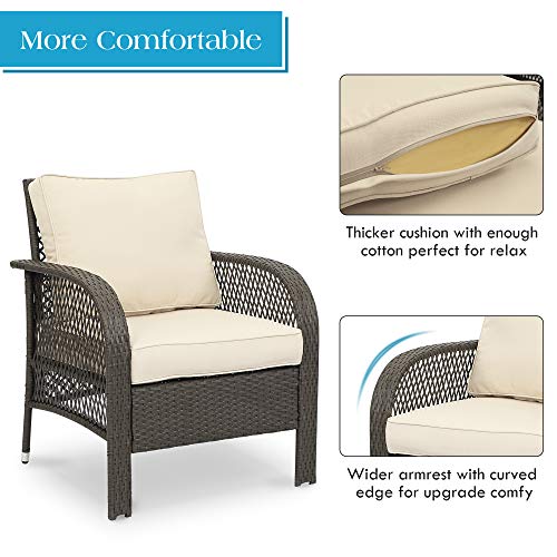 Wisteria Lane Patio Conversation Sets, Outdoor Wicker Furniture Set, 4
