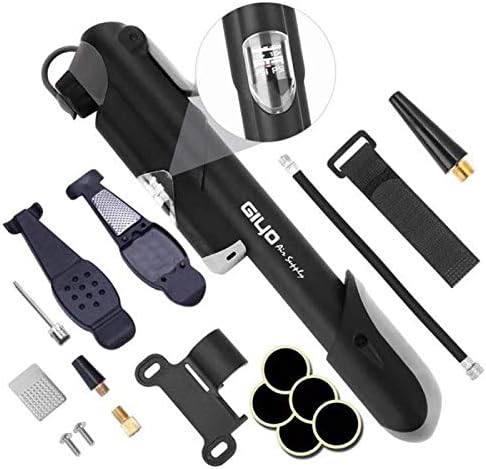 Sincerity Mini Bicycle Pump, Bicycle Tire Pump Glueless Puncture Repair Kit- 120 PSI Fast Air Pump Suitable for Presta & Schrader Valve All On & Off Road Tires & Sports Ball