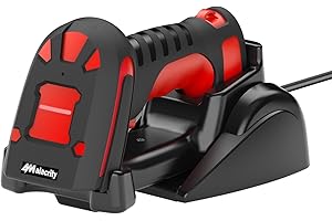 Alacrity Upgraded 2D Industrial Barcode Scanner with Wireless Charging Stand, 1968 Feet Transmission Distance 433Mhz Wireless