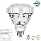  SANSI BR30 25W (200-150w Equiv.) Ceramic LED Light Bulb, 2400lm, 3000K Soft/Warm White, CRI 80, Non-dimmable, E26 Base Garage Basement Factory Warehouse Church Barn Sport Hall Security Task Lighting