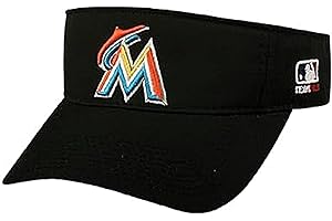 OUTDOOR CAP OC Sports Miami Marlins MLB Sun Visor Golf Hat Cap Black w/Orange M Logo Adult Men's Adjustable