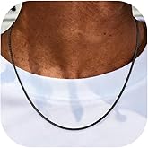 Richsteel Black Chain Necklace Modern Flat Square Style - 316L Steel, 14-30 Inch Sizes, Comfort Fit for Daily Wear