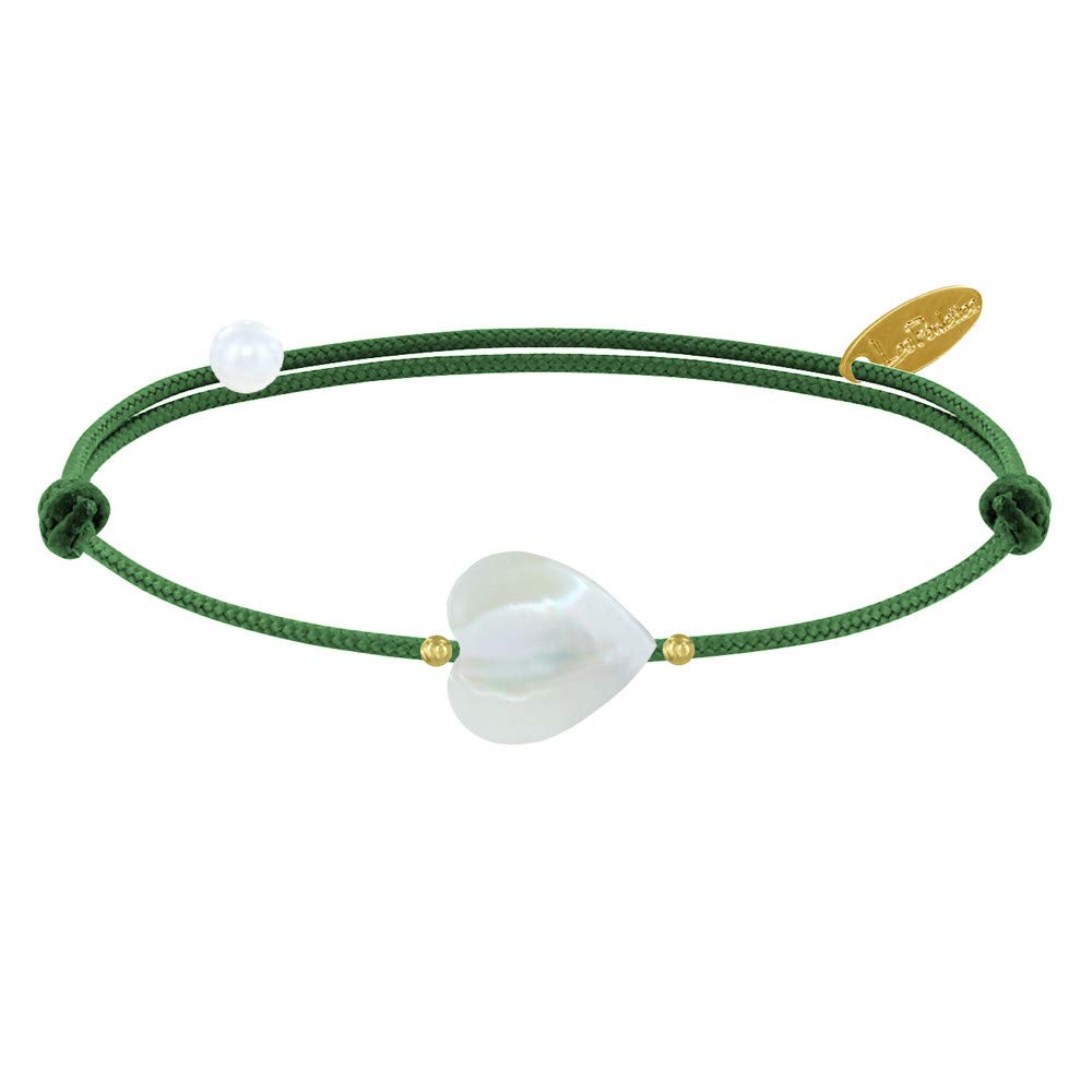 LES POULETTES BIJOUX - Bracelet Link Sweet Heart Mother of Pearl - Classics - Green