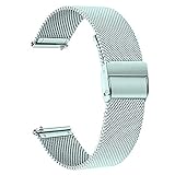 TRUMiRR Band for Galaxy Watch Active2 40mm 44mm Cloud Silver Women Men, Mesh Woven Stainless Steel Watchband Quick Release Strap for Samsung Galaxy Watch Active 2 40mm 44mm SM-R830/R820