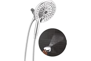 Delta 6-Setting In2ition 2-in-1 Dual Shower Head with Handheld High Pressure ProClean Spray, Chrome Detachable Shower Head with Hose, 1.75 GPM Flow Rate, Chrome 75655
