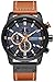 Mens Leather Strap Watches Stainless Steel Classic Casual Dress Waterproof Chronograph Date Analog Quartz Watch