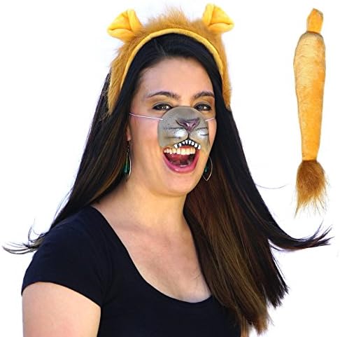GGE Lion Ears, Tail, Nose Costume Kit Accessories