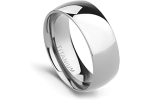 TIGRADE 2mm 4mm 6mm 8mm 10mm Titanium Ring Plain Dome High Polished Wedding Band Comfort Fit Size 3-15