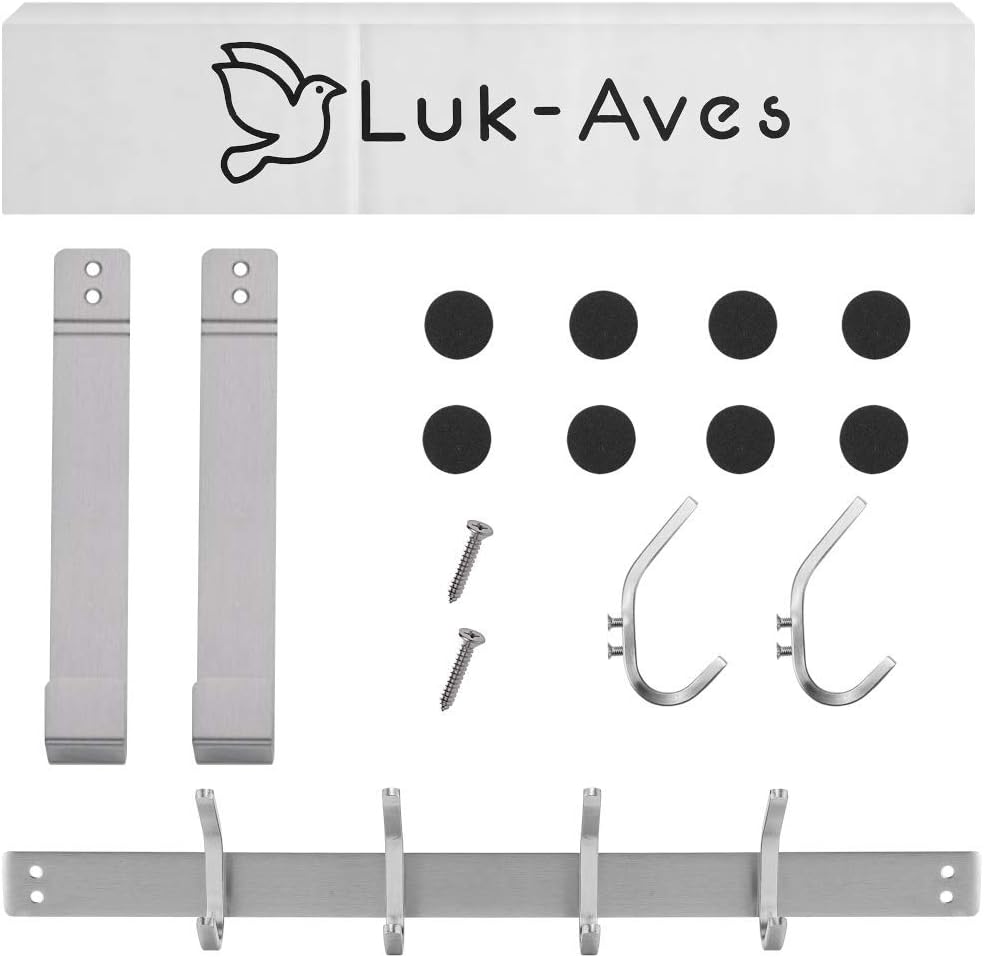 Luk-Aves® Perchero para puerta de acero inoxidable con 6 ...