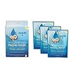 SpaLife Hydrating, Purifying, Anti-Aging, Detoxifying and Soothing Korean Facial Masks - 10 Masks - (Coconut + Shea Butter)