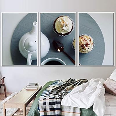 signwin 3 Piece Framed Canvas Wall Art Breakfast...