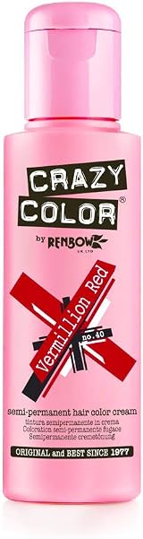 Crazy Color Vermillion Red Semi-Permanent Hair Dye 100ml Vegan