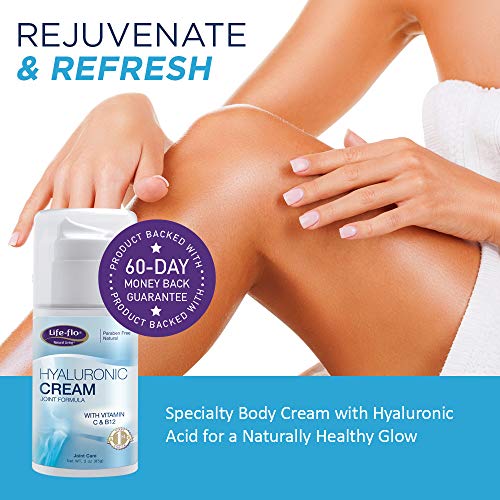 Life-Flo Hyaluronic Cream Joint Formula | HA Cream With MSM & Glucosamine | Helps Soothe & Refresh Joints & Revitalize Skin | Fragrance-Free | 3oz