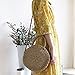 Straw Handbags for Women Beach Large Shoulder Summer Top Handle Crossbody Round Purse Ladies Woven Rattan Fashion Crochet Khaki without Buckle style 2