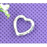 PEPPERLONELY 50pc Antiqued Silver Alloy Heart Hollow Charms Pendants 14 x 14mm (4/8" x4/8")