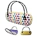 Kids Glasses Case Hard Shell | Medium Size | Protective Eye Glasses And Sunglasses Case With Handles For Girls | Colorful Hearts Pattern Design