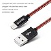 Xcords(TM) 3Pack 10Ft Nylon Braided 8 Pin Lightning to USB Syncing and Charging Cable Data Cord for iPhone 7/ 7 Plus/ 6/ 6 Plus/ 6s/ 6s Plus /5/5s/5c/SE/iPad Pro/Mini/ Air/iPod and more(Black&Red)