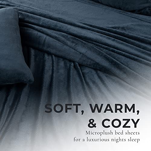 Extra Soft Velvet Plush Queen Micro Fleece Sheet Set Deluxe