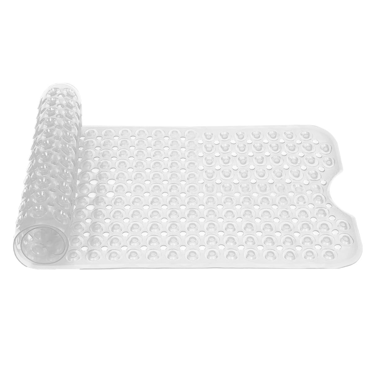 Fit Even Shower Bath Mats - Washable Non Slip Anti Mould Rubber Bathmat with Suction Cups for Bathtub and Bathroom, Ideal for Babies, Toddlers and Elderly (White, 40x100 cm)