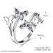 Yeahjoy Women's Adjustable Size Volly Open Rings Butterfly Shape Purple Austrian Crystals Rings