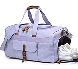 Weekender Overnight Duffel Bag Shoe Pocket for Women Men Weekend Travel Tote Carry On Bag