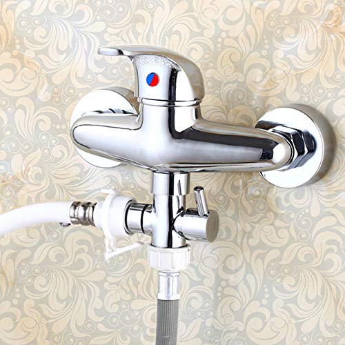 Shower Arm Diverter for Hand Shower, G 1/2 3-Way Shower Head Diverter Valve for Hand Held Showerhead and Fixed Spray Head - Bathroom Universal Shower System Replacement Part (Chrome Diverter)