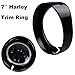 OVOTOR 7inch Black Visor Type Motorcycle Trim Ring, Headlight Rings fits 12-14 FLD 86-14 FLST 83-13 Touring Bikes Pack of 1