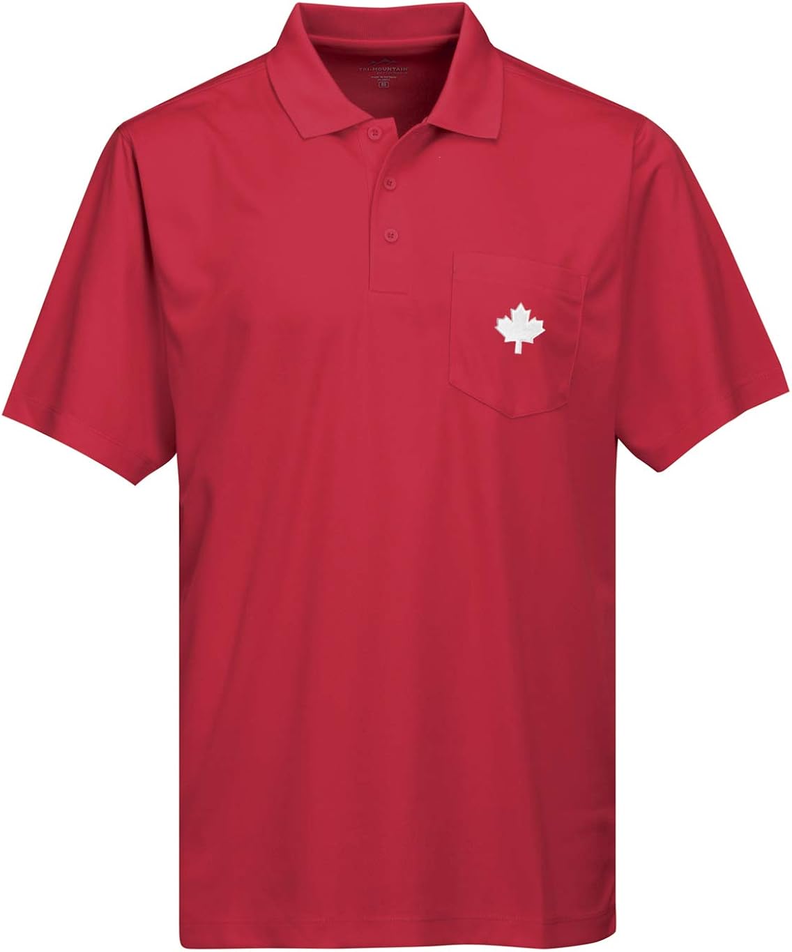 Mens Canada Maple Leaf Patch Knit Polo Shirt with Pocket Regular, Big