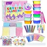 LOYO Slime Kit for Girls Boys-DIY Slime Making Kit Supplies with Kids Clear Crystal Slime Includes Big Foam Balls to Make Your Own Slime