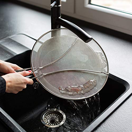 13” Durable Splatter Screen for Frying Pan, Fine Mesh Heavy Duty Grease