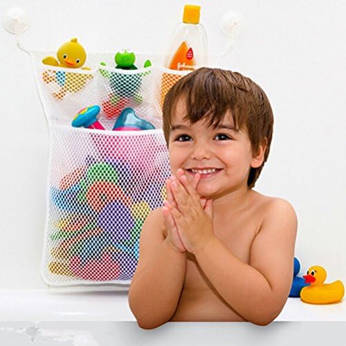 JETTINGBUY Bath Tub Toy Storage Mesh Bag Tidy Suction Net, Toy Mesh Net Storage Bag, Baby Bath Toy Organiser,13"18"