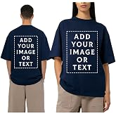 CARPESUN Custom T Shirts, Double Sided Unisex Tshirts for Adults, Custom Picture Text Logo Shirt for Personalized Gifts