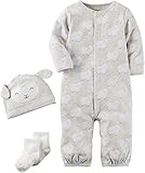 Carter's Baby 3 Piece Lamb Hat And Onesie Set Newborn