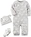 Carter's Baby 3 Piece Lamb Hat and Onesie Set 3 Months Gray