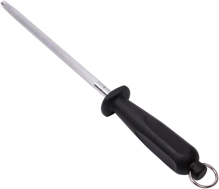 Master Class Sharpening Steel, 20.3 cm (8 inch) With Skidproof Handle Knife Sharpener For Kitchen Professional Chefs, Knife Sharpening Rod Sticks