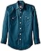 Wrangler Men's Authentic Cowboy Cut Work Western Long-Sleeve Firm Finish Shirt,Dark Teal,X-Large
