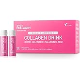 EVER COLLAGEN Beauty Ampoule - Liquid Marine Multi Collagen Drink Low Molecular Collagen Peptitdes Drinkable Supplement for Hair, Skin, Nail (1 Bottle Per Day, 14 Bottles)